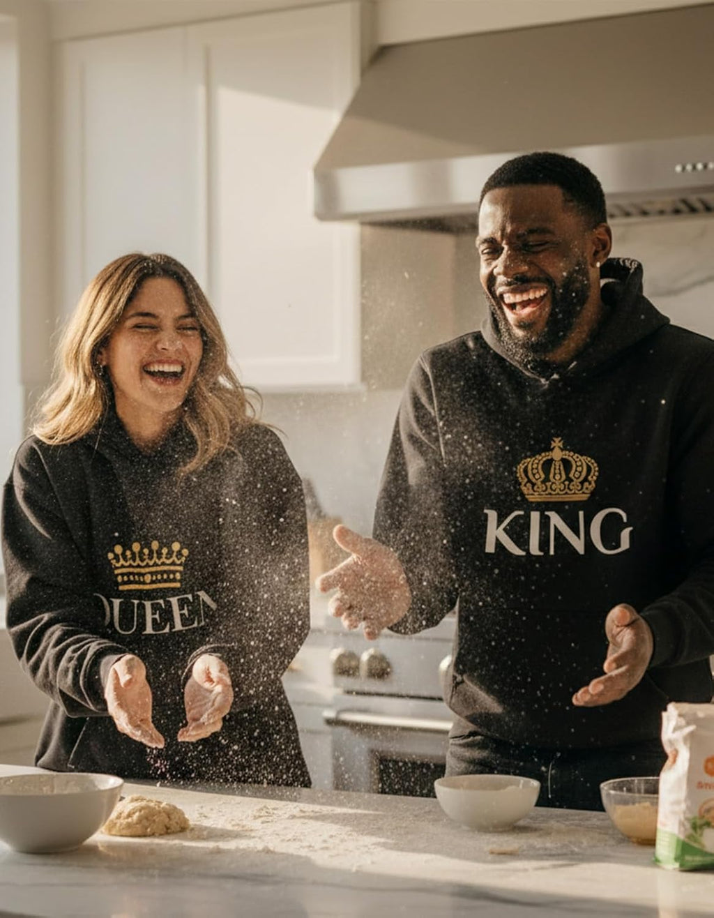 King Queen Matching Couple Hoodie Set His Hers Valentine'S Day