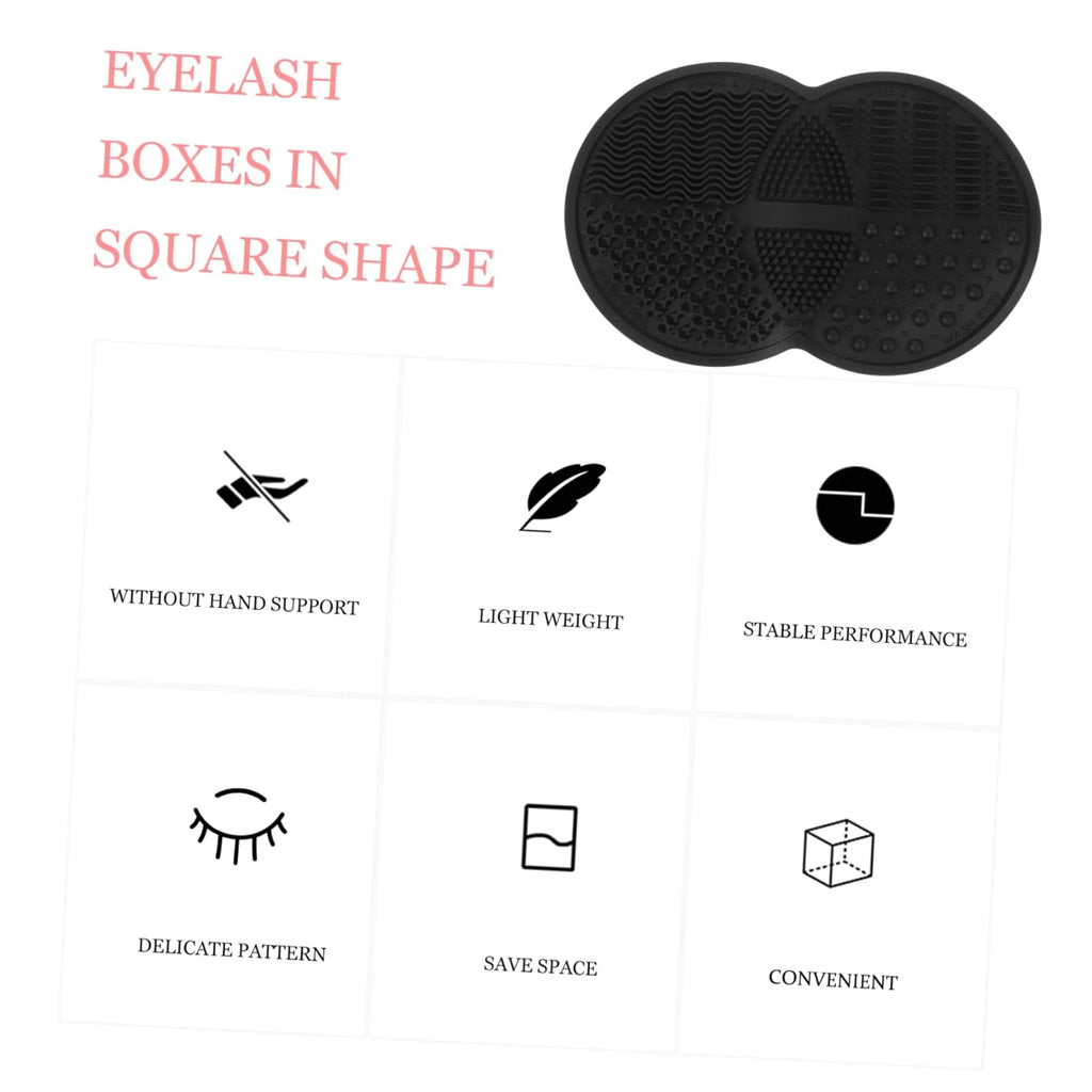 Silicone Makeup Brush Cleaner Mat for Foundation Brushes Black