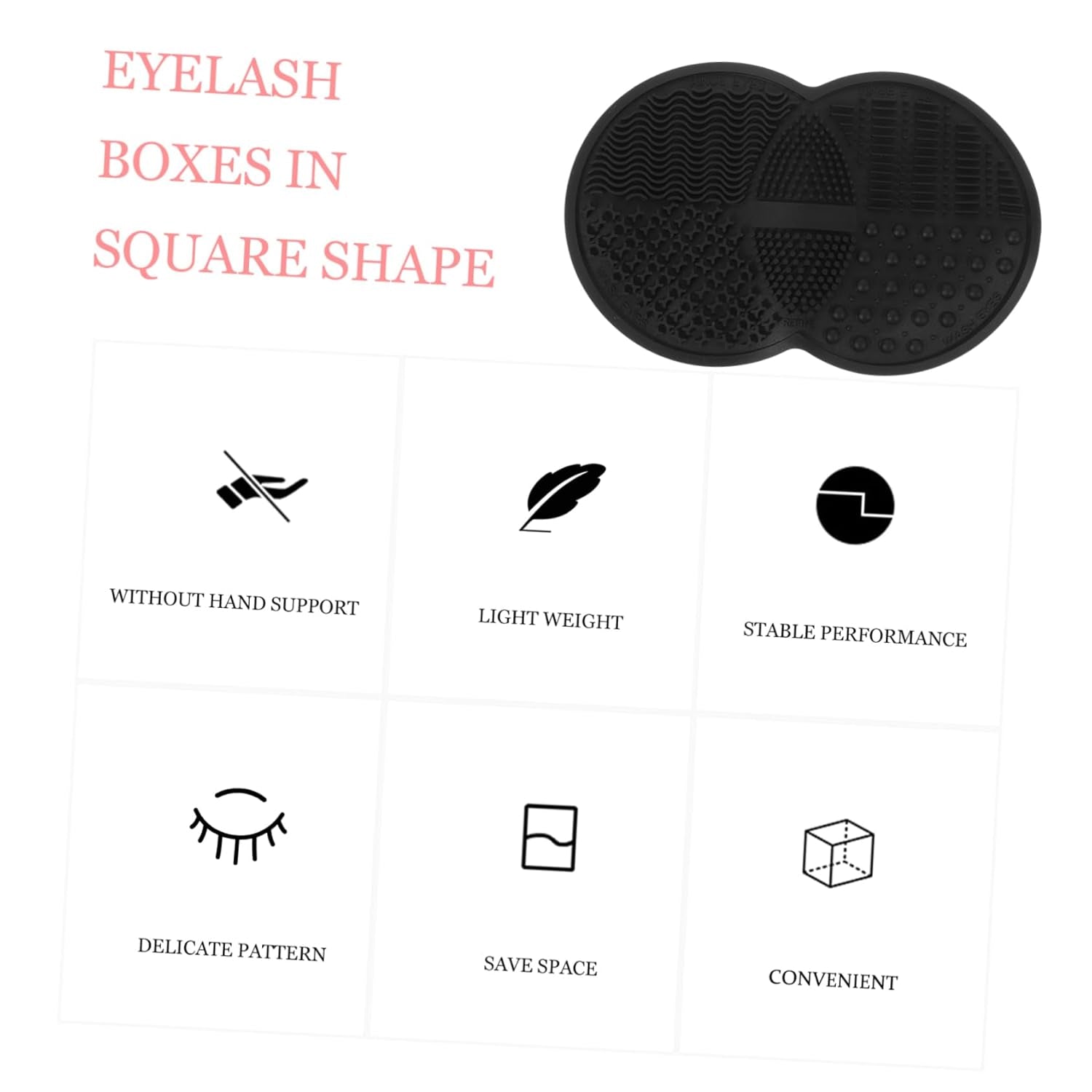 Silicone Makeup Brush Cleaner Mat for Foundation Brushes Black