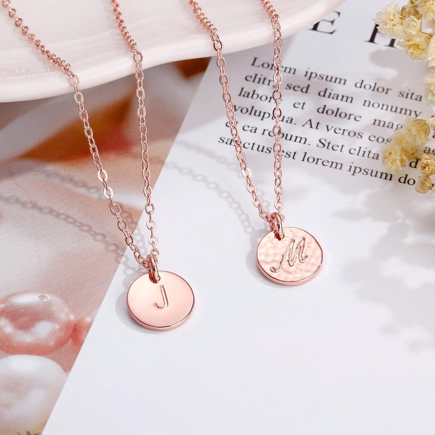 Disc Initial Necklaces for Girls Jewelry - Birthday Gifts for Girls