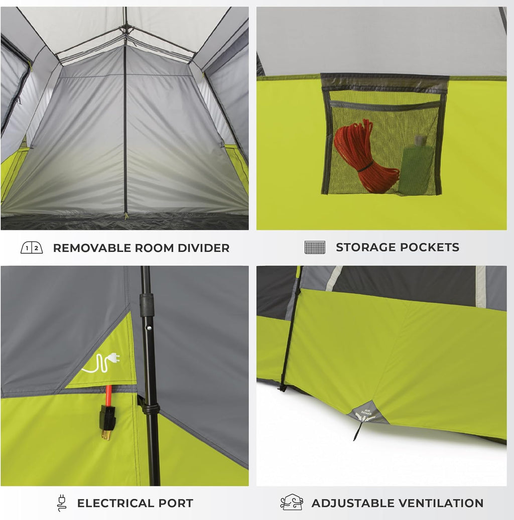 Core 9 Person Instant Cabin Tent - 14' X 9', Green (40008)