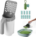 Cat Litter Scooper with Holder, Cat Litter Shovel with Waste Can,Refill Bag | 135 Refill Bags (9 Boxes of 15 Bags), Large Capacity Cat Scooper Portable Shovel