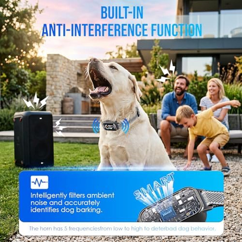 Dog Bark Collar, Auto anti Barking Collar for Large Medium Small Dogs 11-120Lbs, 7 Sensitivity Levels, 5 Safe Training Modes, Humane Bark Training Collar