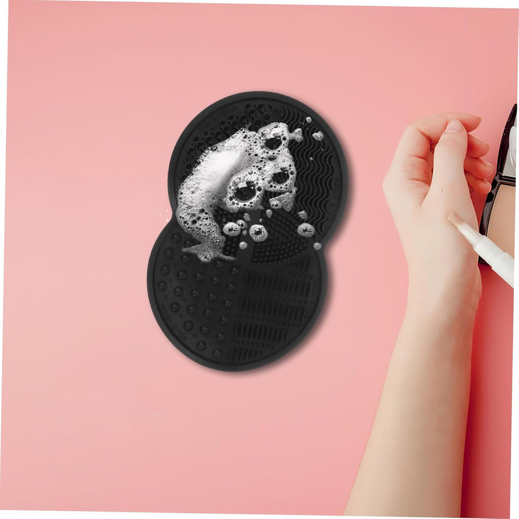 Silicone Makeup Brush Cleaner Mat for Foundation Brushes Black