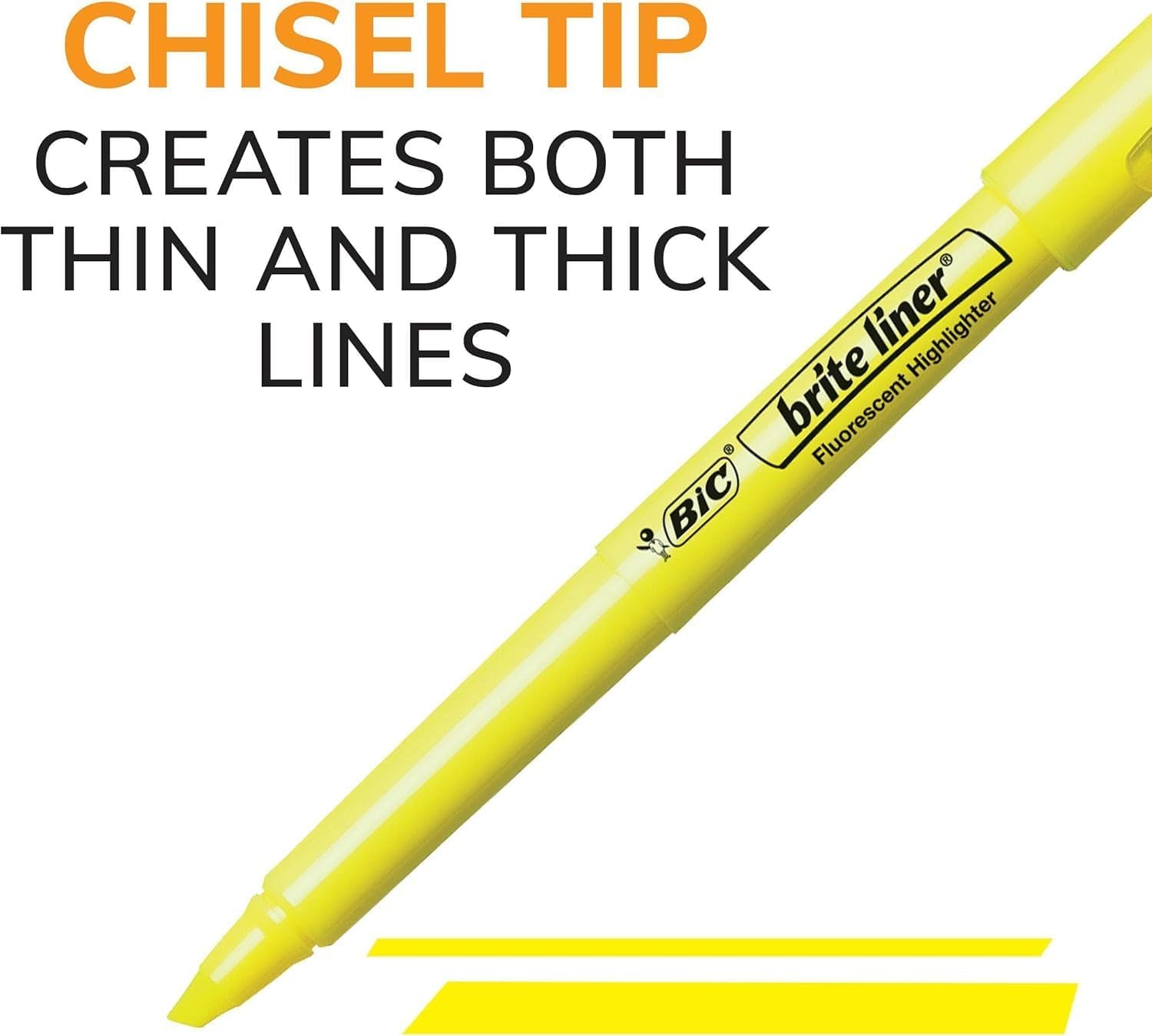 Brite Liner Highlighters, Chisel Tip, 12-Count Pack, Assorted Colors