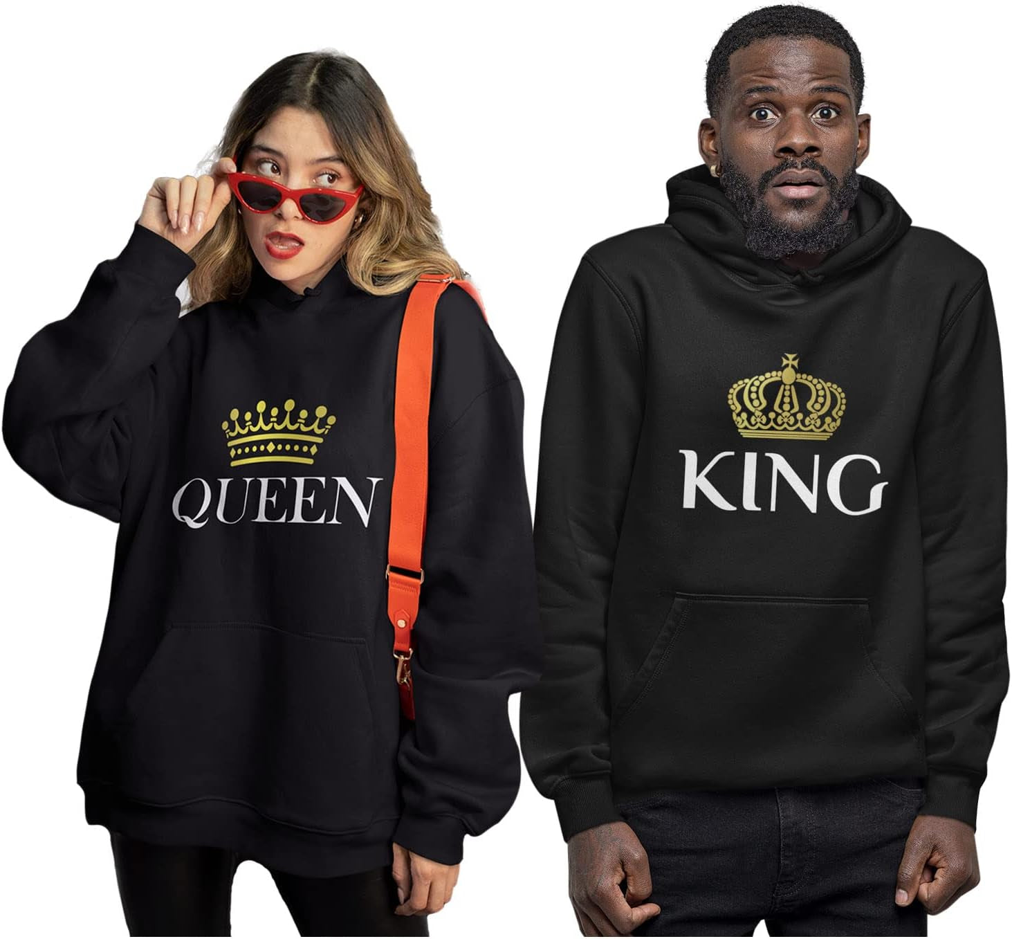 King Queen Matching Couple Hoodie Set His Hers Valentine'S Day