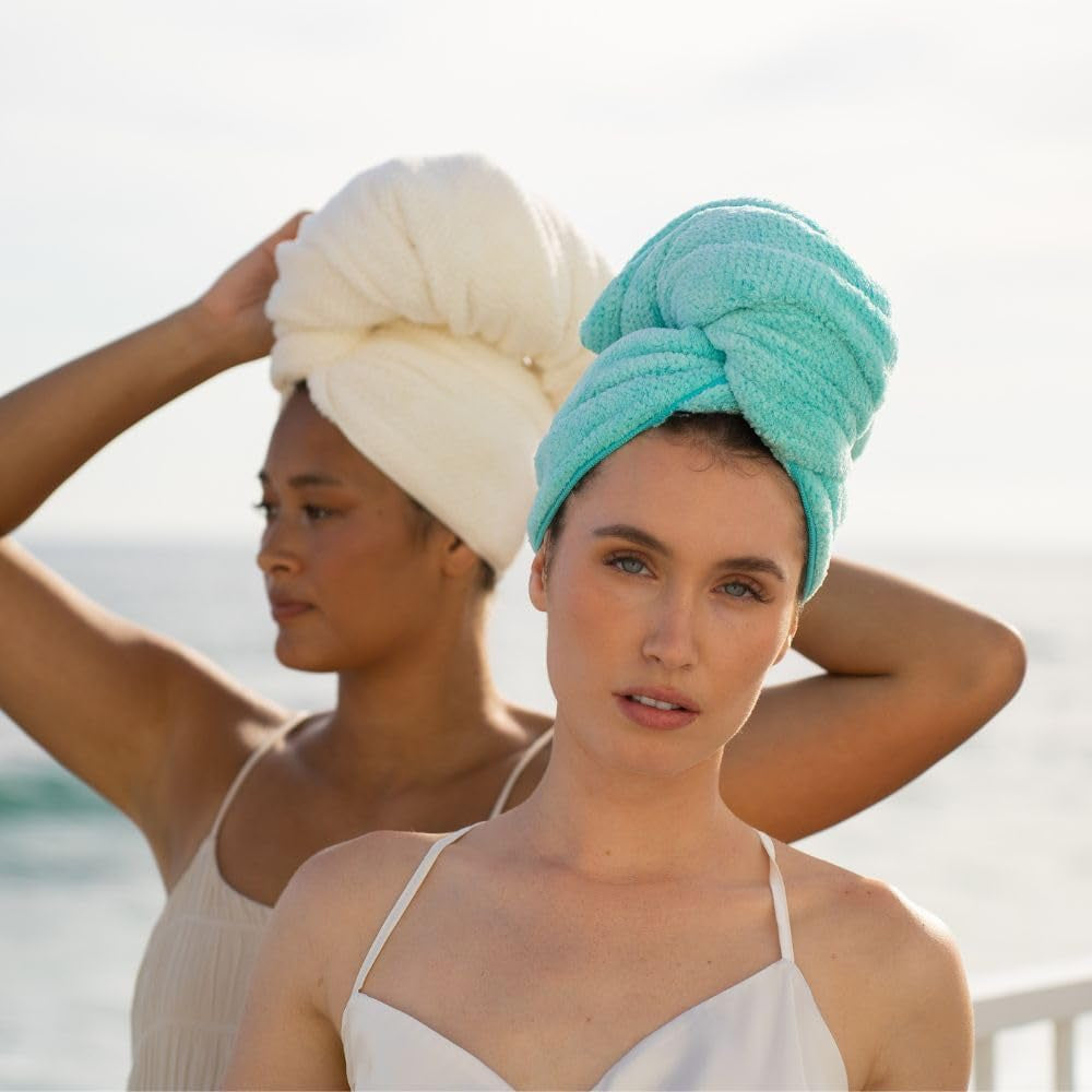 Hero Capri Blue Hair Towel | Ultra Soft, Super Absorbent, Quick Drying Nanoweave Fabric | Reduce Dry Time by 50% | Towel Wrap for All Hair Types | anti Frizz & anti Breakage | Reusable Packaging