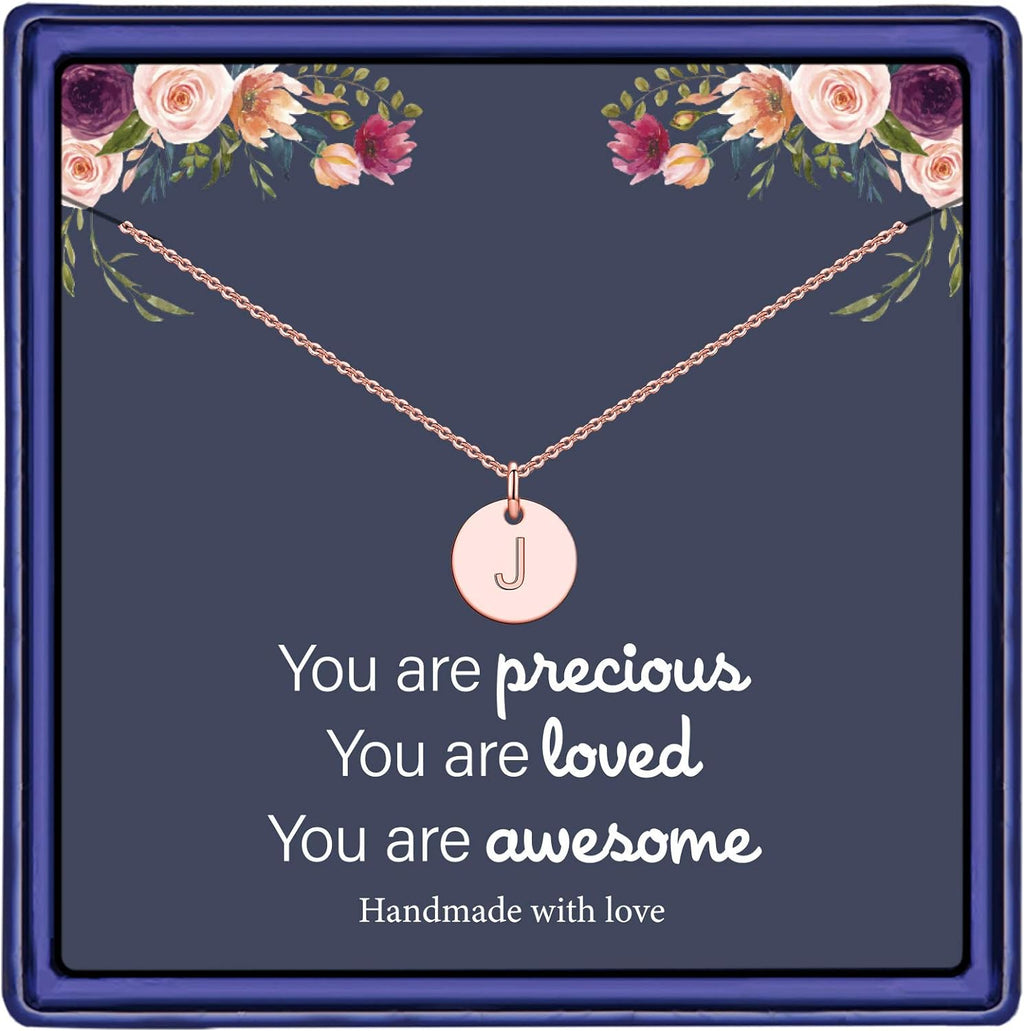 Disc Initial Necklaces for Girls Jewelry - Birthday Gifts for Girls