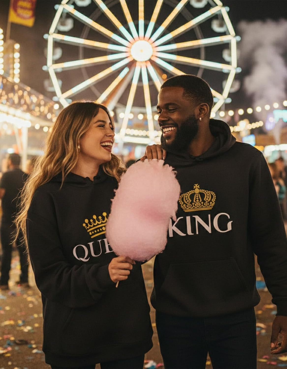 King Queen Matching Couple Hoodie Set His Hers Valentine'S Day