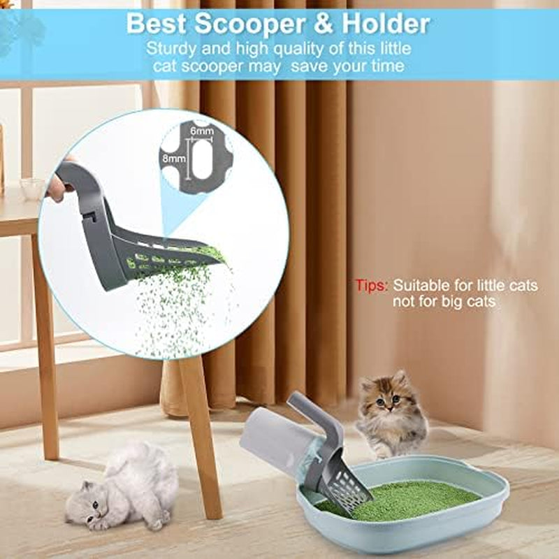 Cat Litter Scooper with Holder, Cat Litter Shovel with Waste Can,Refill Bag | 135 Refill Bags (9 Boxes of 15 Bags), Large Capacity Cat Scooper Portable Shovel