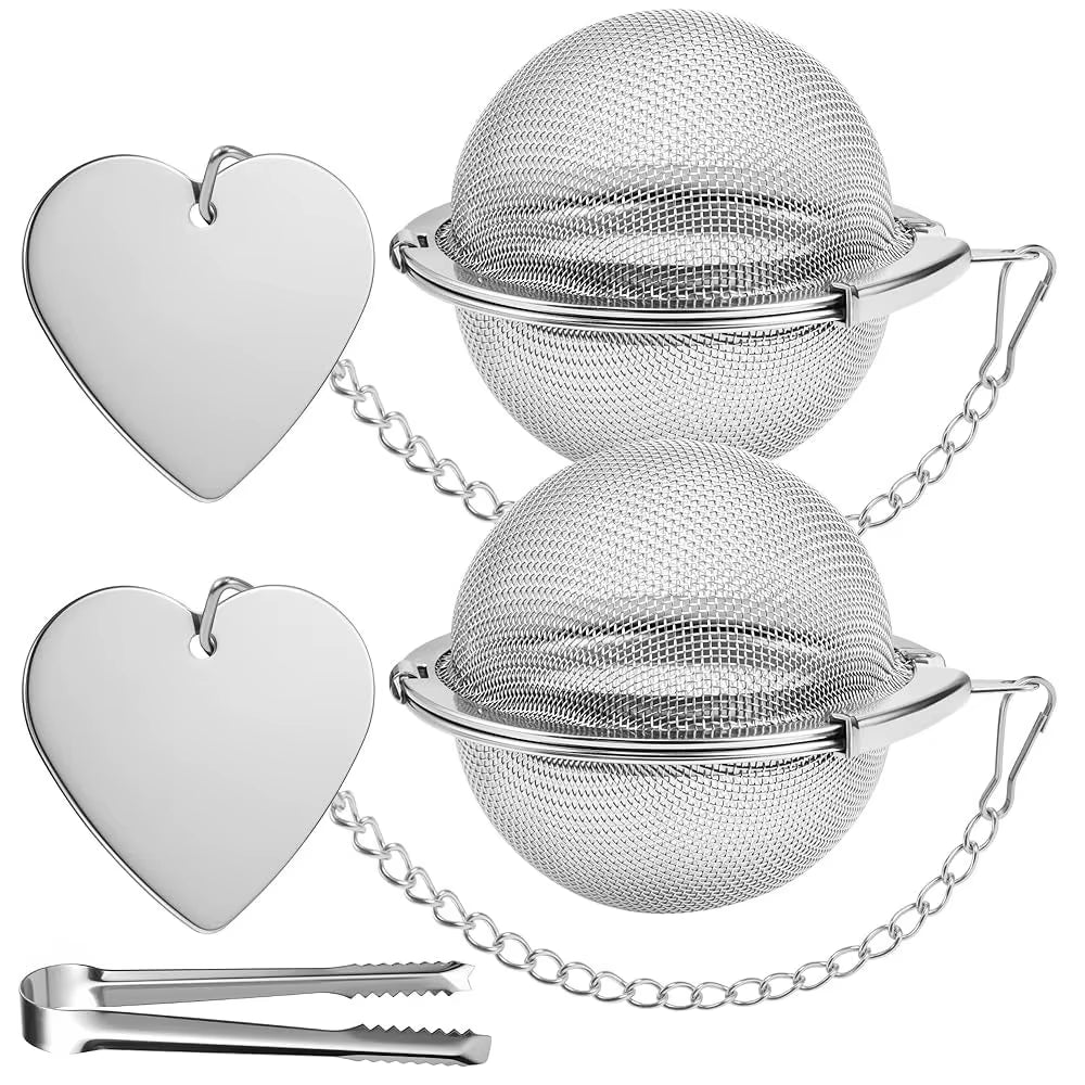 Stainless Steel 18/8 Espresso Tea Strainer Spice Seasoning Wire Mesh Soup Strainer Filter Tea Ball Infuser with Sugar Tong