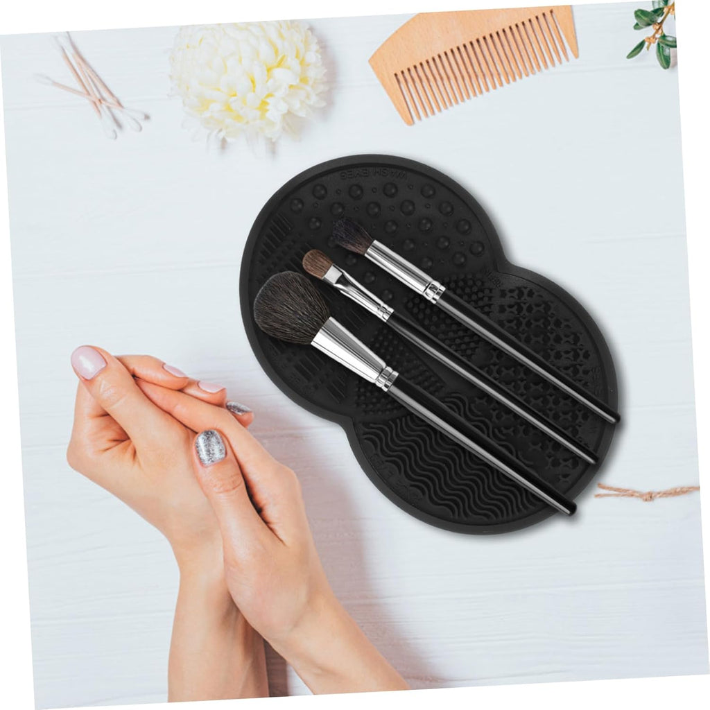 Silicone Makeup Brush Cleaner Mat for Foundation Brushes Black