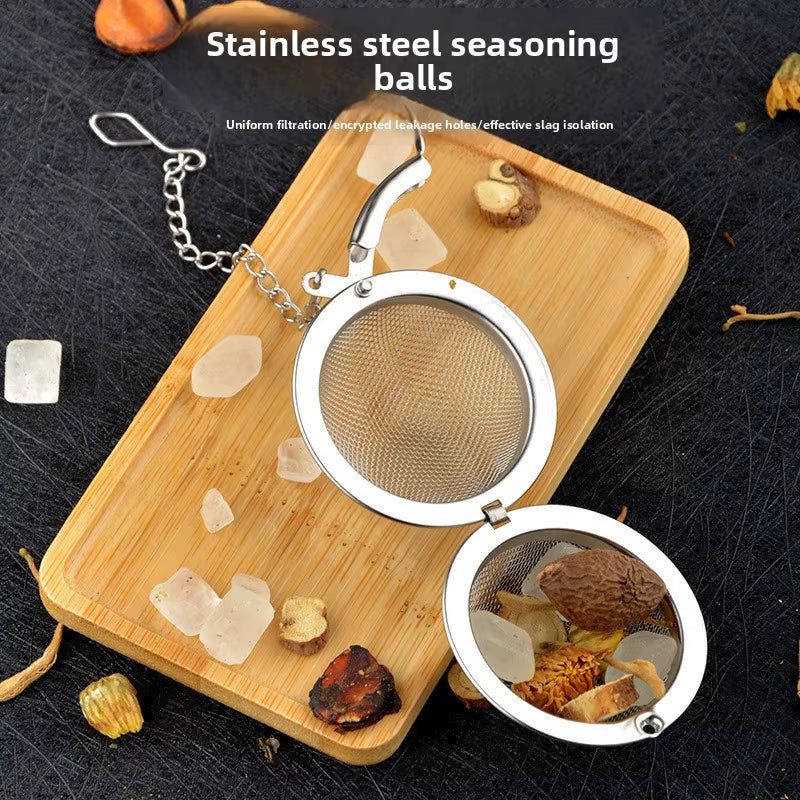 Stainless Steel 18/8 Espresso Tea Strainer Spice Seasoning Wire Mesh Soup Strainer Filter Tea Ball Infuser with Sugar Tong